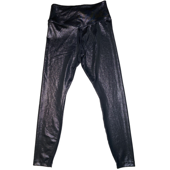 Nike Pants Womens Sz Small Black Silver Shimmer Athleisure Running Gym Leggings - Picture 2 of 10